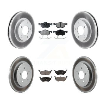 Front Rear Coated Disc Brake Rotors And Ceramic Pads Kit For 2005-2006 Mazda Tribute 2.3L KGT-100670