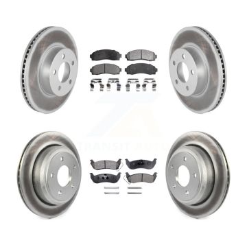 Front Rear Coated Disc Brake Rotors And Ceramic Pads Kit For Ford Ranger Mazda B4000 KGT-100674