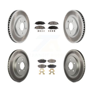 Front Rear Coated Disc Brake Rotors And Ceramic Pads Kit For 2005-2010 Ford Mustang Base KGT-100692