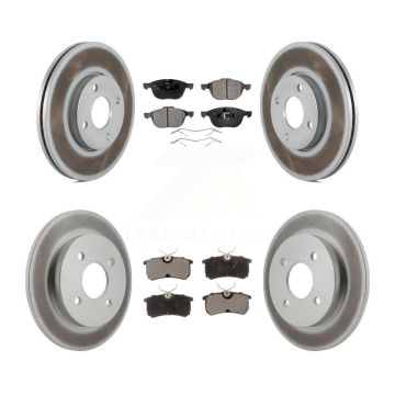Front Rear Coated Brake Rotor & Ceramic Pad Kit For 2005-2007 Ford Focus Disc rear brakes KGT-100693