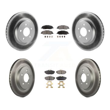 Front Rear Coated Disc Brake Rotors And Ceramic Pads Kit For Ford Mustang KGT-100694