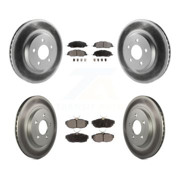 Front Rear Coated Disc Brake Rotors And Ceramic Pads Kit For Ford Mustang KGT-100695