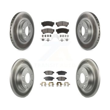 Front Rear Coated Brake Rotors Ceramic Pad Kit For Ford Fusion Mazda 6 Lincoln MKZ Zephyr KGT-100696