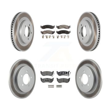 Front Rear Coated Disc Brake Rotor & Ceramic Pad Kit For Ford Explorer Sport Trac Mercury KGT-100697