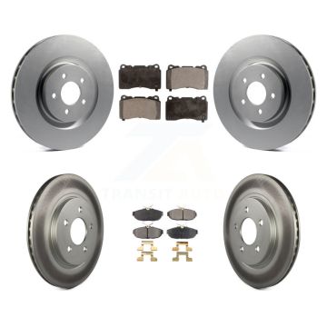 Front Rear Coated Disc Brake Rotors And Ceramic Pads Kit For Ford Mustang KGT-100698