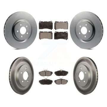 Front Rear Coated Disc Brake Rotors And Ceramic Pads Kit For Ford Mustang KGT-100699
