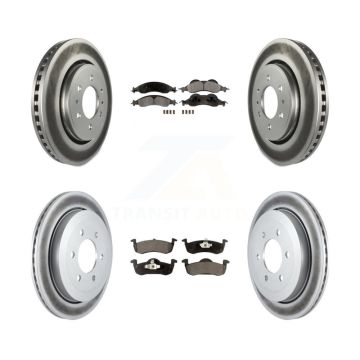 Front Rear Coated Disc Brake Rotors Ceramic Pad Kit For Ford Expedition Lincoln Navigator KGT-100701