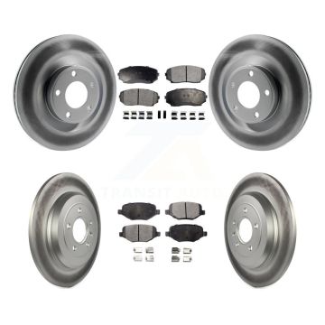 Front Rear Coated Disc Brake Rotors And Ceramic Pads Kit For Ford Edge Lincoln MKX KGT-100706