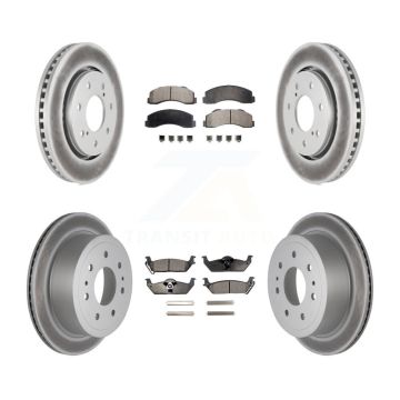 Front Rear Coated Brake Rotors Ceramic Pad Kit For 2010-2011 Ford F-150 With 7 Lug Wheels KGT-100716