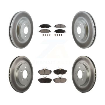 Front Rear Coated Disc Brake Rotors And Ceramic Pads Kit For Ford Mustang KGT-100718