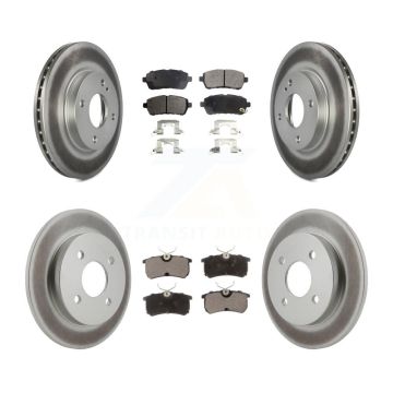 Front Rear Coated Disc Brake Rotors And Ceramic Pads Kit For Ford Fiesta KGT-100719