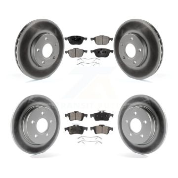 Front Rear Coated Disc Brake Rotors And Ceramic Pads Kit For Ford Focus KGT-100720