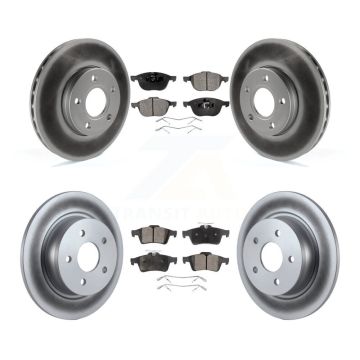 Front Rear Coated Disc Brake Rotors And Ceramic Pads Kit For Ford C-Max KGT-100721