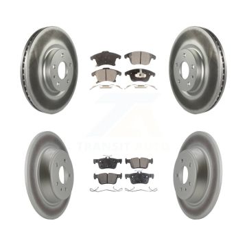 Front Rear Coated Disc Brake Rotors And Ceramic Pads Kit For Ford Fusion Lincoln MKZ KGT-100726