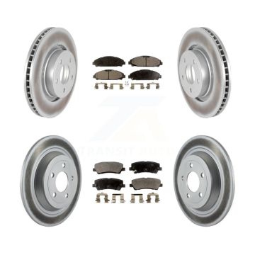 Front Rear Coated Disc Brake Rotors And Ceramic Pads Kit For Ford Mustang V6 with 3.7L KGT-100731