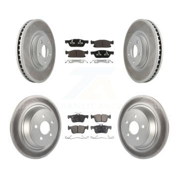 Front Rear Coat Brake Rotor Ceramic Pad Kit For Ford Edge With 316mm Diameter KGT-100732