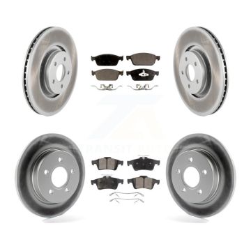 Front Rear Coated Brake Rotor Ceramic Pad Kit For Ford Focus ST With 335mm Diameter KGT-100733