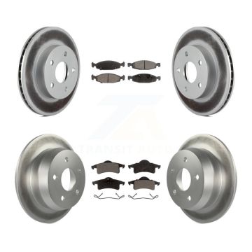 Front Rear Coated Disc Brake Rotors And Ceramic Pads Kit For Jeep Grand Cherokee KGT-100742