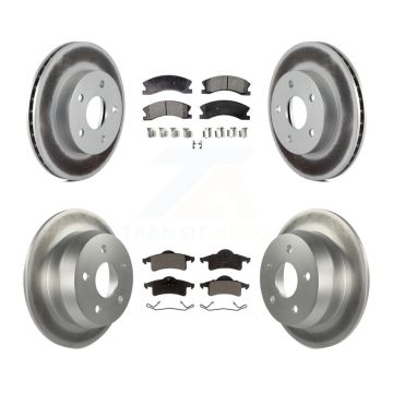Front Rear Coated Disc Brake Rotors And Ceramic Pads Kit For Jeep Grand Cherokee KGT-100743