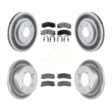 Front Rear Coated Disc Brake Rotors And Ceramic Pads Kit For 2000 Mitsubishi Eclipse 3.0L KGT-100744