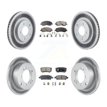 Front Rear Coated Disc Brake Rotors And Ceramic Pads Kit For Mitsubishi Lancer KGT-100745