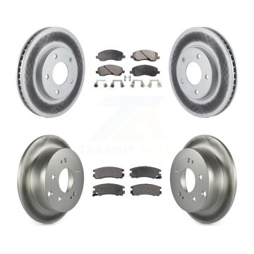Front Rear Coated Disc Brake Rotors And Ceramic Pads Kit For Mitsubishi Galant KGT-100747
