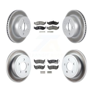 Front Rear Coated Disc Brake Rotors Ceramic Pad Kit For Jeep Wrangler TJ rear brakes KGT-100748