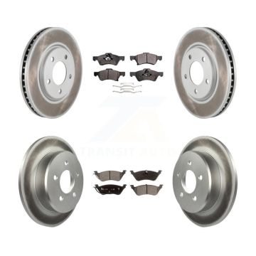Front Rear Coat Disc Brake Rotors Ceramic Pad Kit For Dodge Grand Caravan Chrysler Town & KGT-100754