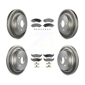 Front Rear Coated Brake Rotor & Ceramic Pad Kit For Ram 1500 Classic Dodge Chrysler Aspen KGT-100755