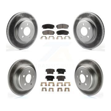 Front Rear Coated Brake Rotor & Ceramic Pad Kit For Dodge Charger Chrysler 300 Challenger KGT-100761