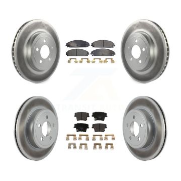Front Rear Coated Brake Rotor & Ceramic Pad Kit For Dodge Charger Chrysler 300 Challenger KGT-100764
