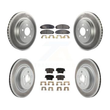 Front Rear Coated Disc Brake Rotors Ceramic Pad Kit For Dodge Charger With Police Package KGT-100765