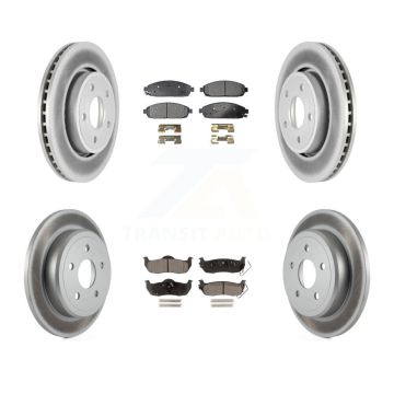 Front Rear Coated Disc Brake Rotors And Ceramic Pad Kit For Jeep Grand Cherokee Commander KGT-100766