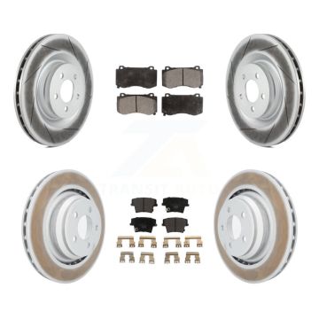 Front Rear Coat Brake Rotors Ceramic Pad Kit For 15 Dodge Charger R T Scat Pack with 6.4L KGT-100768