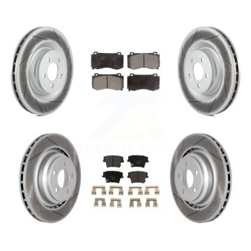 Front Rear Coat Brake Rotors Ceramic Pad Kit For 15 Dodge Charger R T Scat Pack with 6.4L KGT-100770