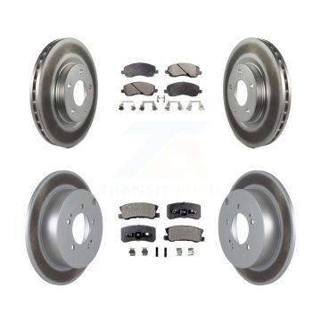 Front Rear Coated Disc Brake Rotors And Ceramic Pads Kit For Mitsubishi Outlander KGT-100778