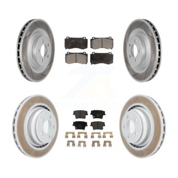 Front Rear Coat Brake Rotors Ceramic Pad Kit For 15 Dodge Charger R T Scat Pack with 6.4L KGT-100785