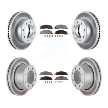 Front Rear Coated Disc Brake Rotors And Ceramic Pads Kit For Ram 3500 2500 1500 Dodge KGT-100790