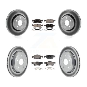 Front Rear Coated Disc Brake Rotors And Ceramic Pads Kit For Jeep Grand Cherokee WK KGT-100793