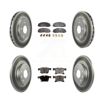 Front Rear Coated Brake Rotor Ceramic Pad Kit For Chrysler Pacifica Grand Caravan Voyager KGT-100796