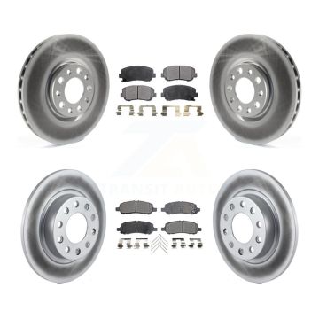 Front Rear Coated Disc Brake Rotors And Ceramic Pads Kit For 2013-2016 Dodge Dart KGT-100797