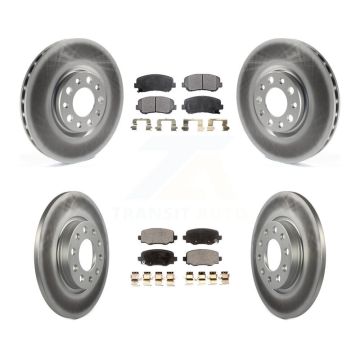 Front Rear Coated Disc Brake Rotors And Ceramic Pads Kit For Chrysler 200 KGT-100798
