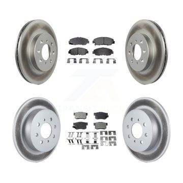 Front Rear Coated Disc Brake Rotors And Ceramic Pads Kit For Honda Civic Acura EL KGT-100802