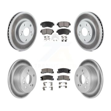Front Rear Coated Disc Brake Rotors And Ceramic Pads Kit For Toyota Camry KGT-100803