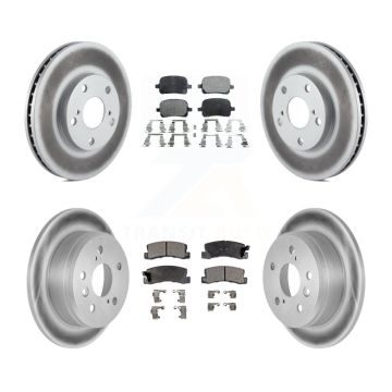Front Rear Coated Disc Brake Rotors & Ceramic Pad Kit For Toyota Camry Solara Lexus ES300 KGT-100804