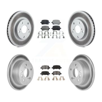 Front Rear Coated Disc Brake Rotors And Ceramic Pads Kit For Toyota Camry Solara KGT-100805
