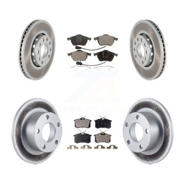 Front Rear Coated Disc Brake Rotors And Ceramic Pads Kit For 1998-1999 Audi A6 KGT-100812
