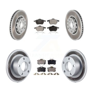 Front Rear Coated Disc Brake Rotors And Ceramic Pads Kit For Volkswagen Passat Audi A6 KGT-100813