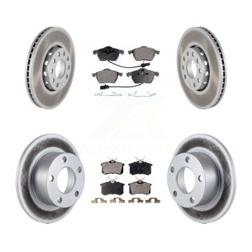 Front Rear Coated Disc Brake Rotors And Ceramic Pads Kit For Volkswagen Passat Audi A6 KGT-100818