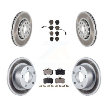 Front Rear Coated Disc Brake Rotors And Ceramic Pads Kit For 2002 Volkswagen Passat FWD KGT-100823